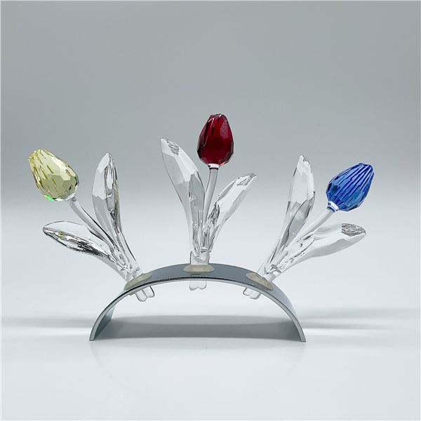 Swarovski Crystal Tulip Set with Stand