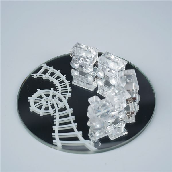 Swarovski Crystal Figurine, Mini Train Set with Box & Base