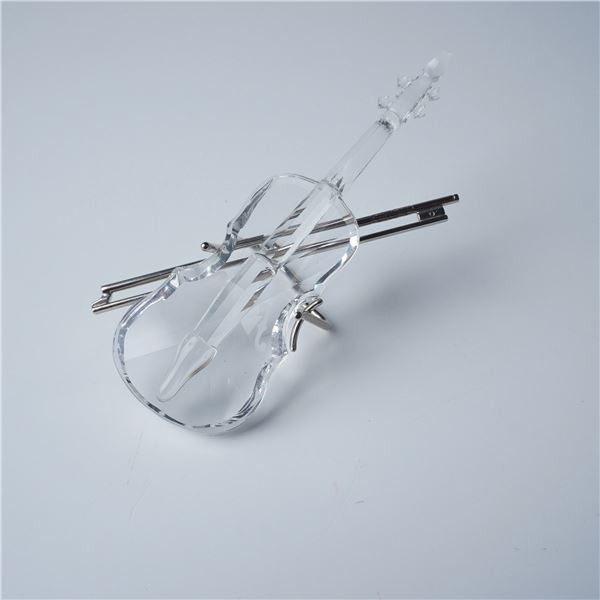 Swarovski Crystal Figurine, Violin With Bow and Stand