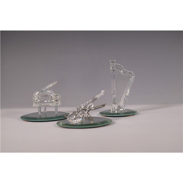 3pc Swarovski Crystal Musical Instruments Set