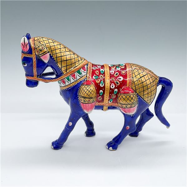 Meenakari Metal Horse Figurine