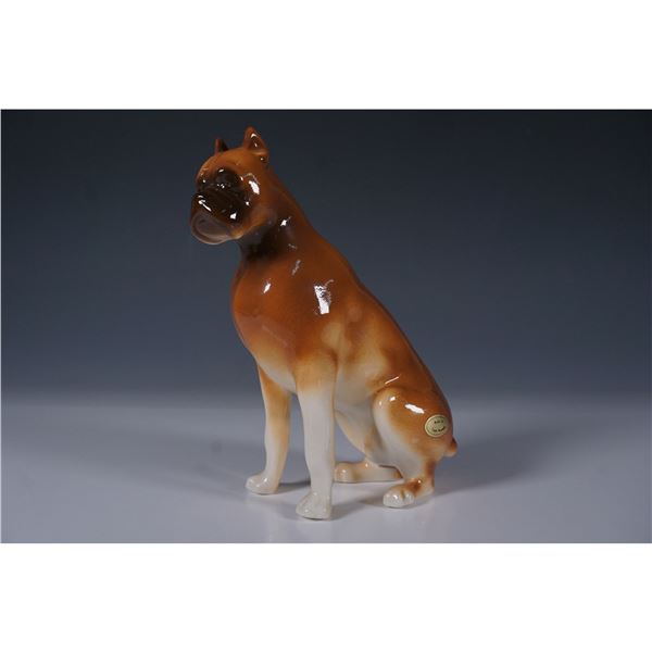Royal Dux Porcelain Boxer Dog Figurine