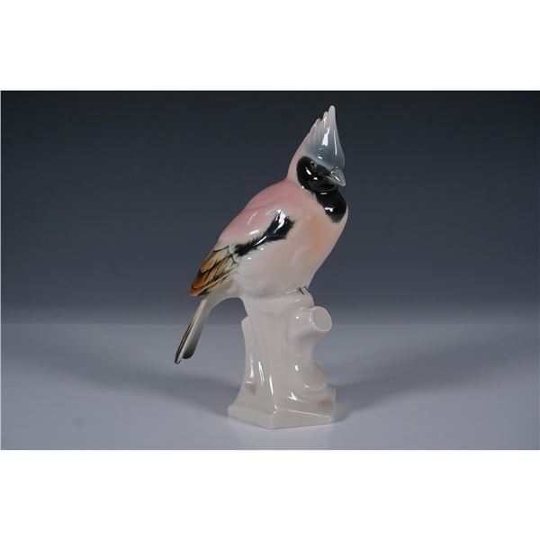 Volkstedt German Porcelain Figurine, Pink Bird