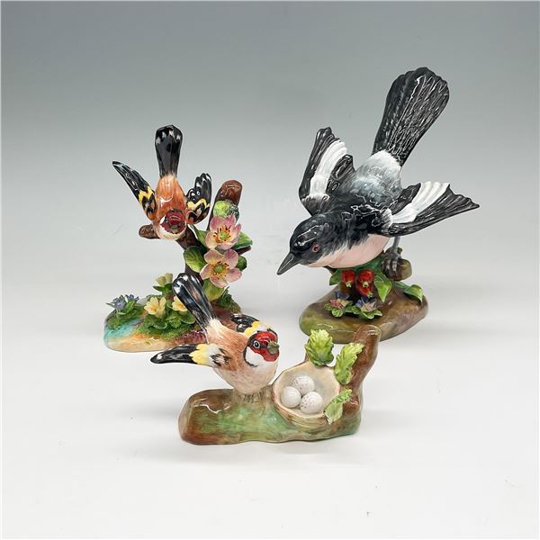 3pc Staffordshire Hand-Painted Bird Figurines by J.T. Jones