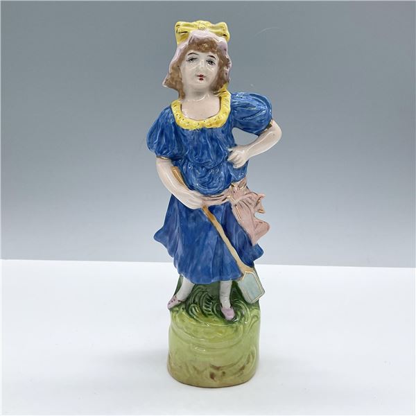 Vintage Capodimonte Style Gilded Porcelain Figurine, Maid