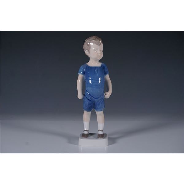 Bing & Grondahl Porcelain Figurine, Boy in Blue Romper