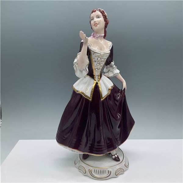 Royal Dux Figurine, Lady in Burgundy Dress