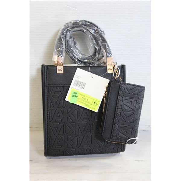 NEW ANNE KLEIN BLACK BOXED TOP HANDLE CROSSBODY
