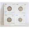 4-SILVER $0.10 COINS: 1947 MAPLE LEAF; 1948;