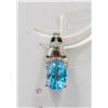 Image 1 : #193-NATURAL SKY BLUE TOPAZ & CZ PENDANT