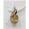 Image 1 : #197-NATURAL YELLOW CITRINE & CZ PENDANT