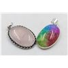Image 1 : #107-NATURAL RAINBOW SOLAR QZ & ROSE QZ PENDANT