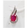Image 1 : #177-NATURAL RUBY & CZ PENDANT