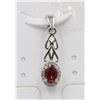Image 1 : #125-NATURAL PHODOLITE GARNET & CZ PENDANT