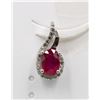 Image 1 : #175-NATURAL RUBY & CZ PENDANT