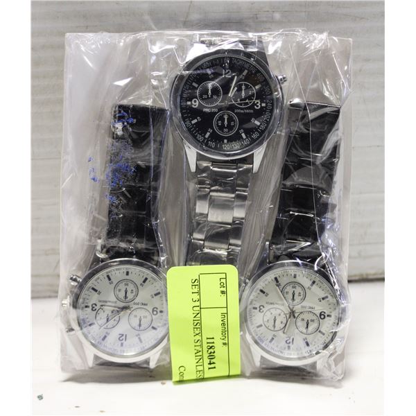 SET 3 UNISEX STAINLESS STEEL