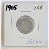 Image 1 : 1905 SILVER $0.10 COIN