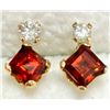 Image 1 : BZ2074-111D 10K GARNET 0.44CT & DIA 0.06CT EARRING