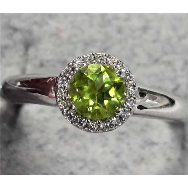 BZ2074-125D SILVER PERIDOT CZ 1.05CT 1.75G RING