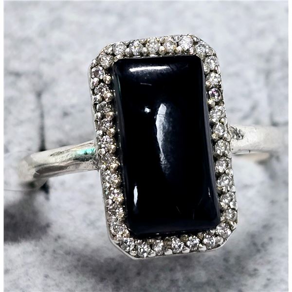BZ2074-149D BLACK ONYX CZ 4.45CT 3.8G RING