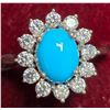 Image 1 : BZ2074-144D SILVER TURQUOISE 3.4CT 3.15G RING