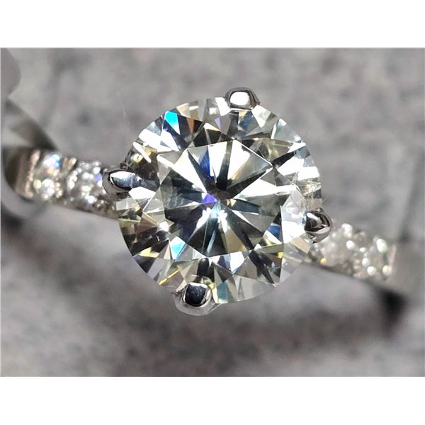 BZ2074-134D SILVER MOISSANITE 1.85CT 2.9G RING