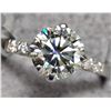 Image 1 : BZ2074-134D SILVER MOISSANITE 1.85CT 2.9G RING