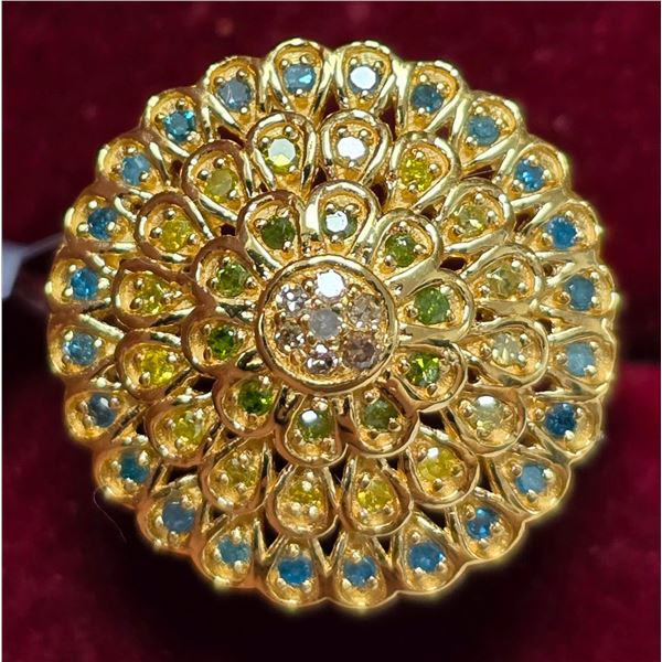 BZ2074-145D SILVER DIAMOND 0.45CT 3.45G RING