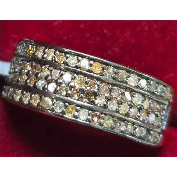 BZ2074-146D SILVER DIAMOND 0.65CT 4.1G RING