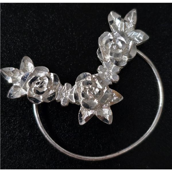 BZ2074-122D SILVER 3.05G ROSE PENDANT
