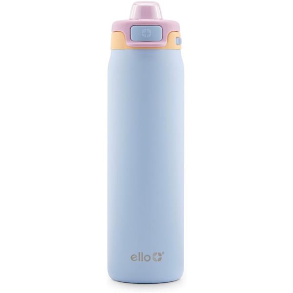 NEW ELLO INSULATED POP AND FILL WATER BOTTLE 22OZ