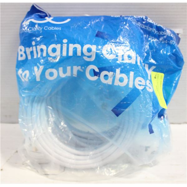 2 PCS 30FT WHITE COAXIAL CABLE WITH