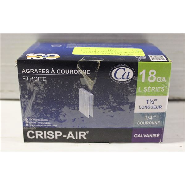 BOX OF CRISP-AIR NARROW CROWN STAPLES 18 GAX 1.5