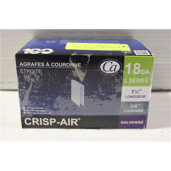 BOX OF CRISP-AIR NARROW CROWN STAPLES 18 GAX 1.5