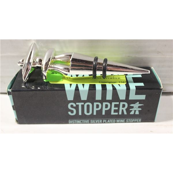 SILVER PLATED WINE STOPPER