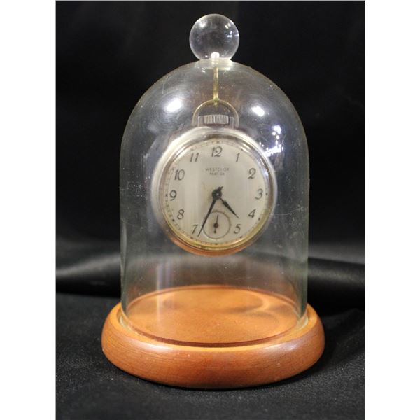 VINTAGE POCKET WATCH DOME DISPLAY W/ WATCH