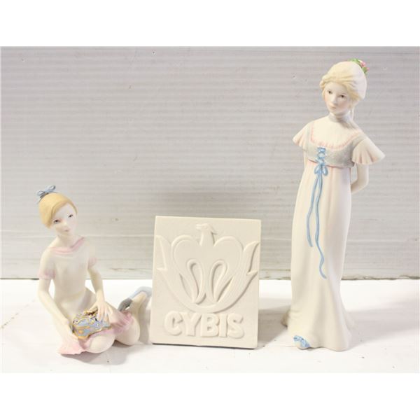 CYBIS PORCELAIN FIGURINES ASSORTED LOT OF 3