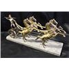 Image 1 : VINTAGE CAST METAL ROMAN CHARIOT/HORSES- 20" LONG