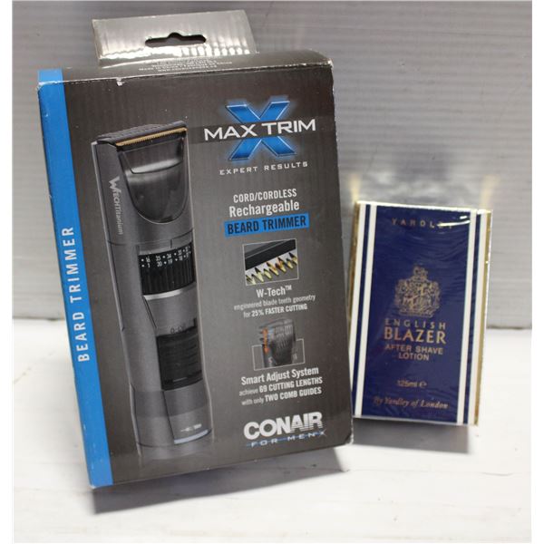 CONAIR BEARD TRIMMER CORDLESS & NEW ENGLISH