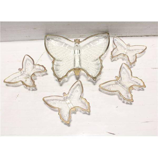 BUTTERFLY TRAY/DIP SET BY JEANETTE GLASS