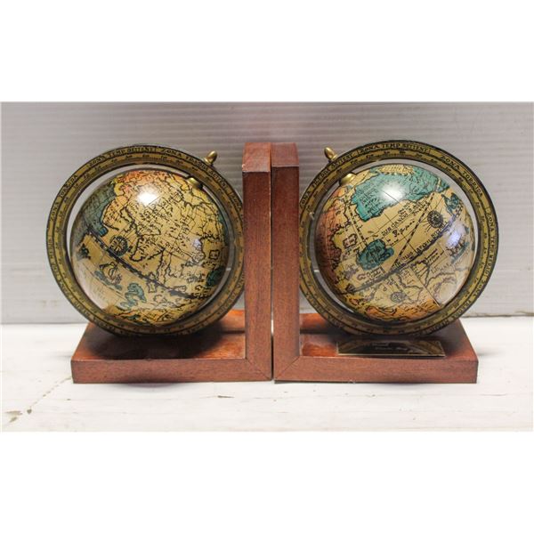 PAIR OF GLOBE BOOKENDS