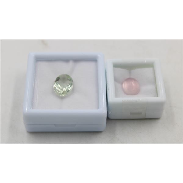 #48-NATURAL PINK ROSE QZ 4.05CT,GREEN AMETHYST