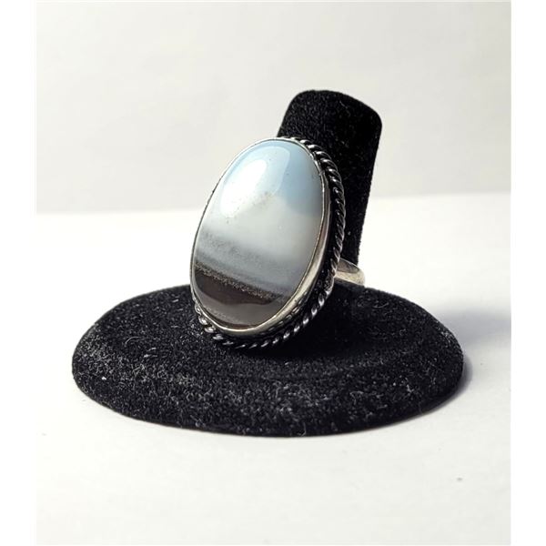 14) NATURAL OWHYEE BLUE OPAL SIZE 7.5 RING