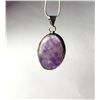 Image 1 : 5) SILVER TONE OVAL NATURAL AMETHYST PENDANT