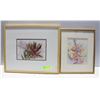 Image 1 : 2 ESTATE SIGNED WATERCOLOR ORIGINAL FLORAL