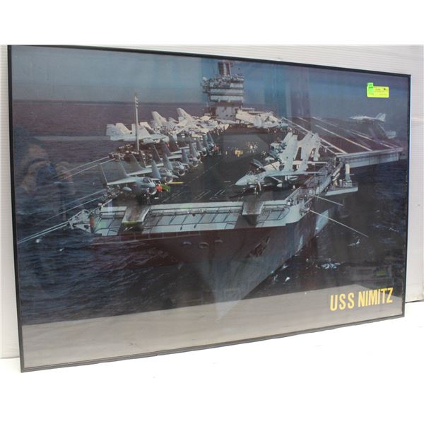 24" X 36" GLASS FRAMED USS NIMITZ