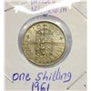 Image 1 : 1961 SILVER UNITED KINGDOM 1 SHILLING COIN