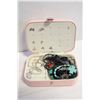 Image 1 : PINK JEWELRY CASE WITH COSTUME JEWELRY