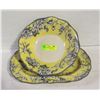 Image 1 : 2 PC YELLOW FANCY SERVING BOWL AND PLATTER SET