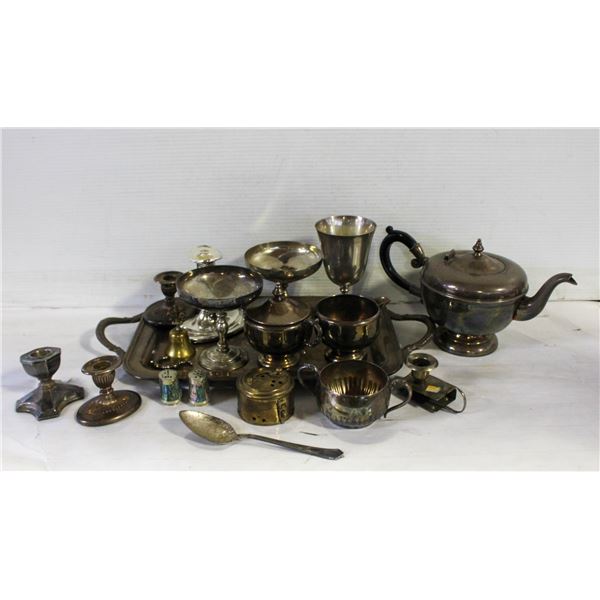 FLAT OF SILVER PLATED ITEMS